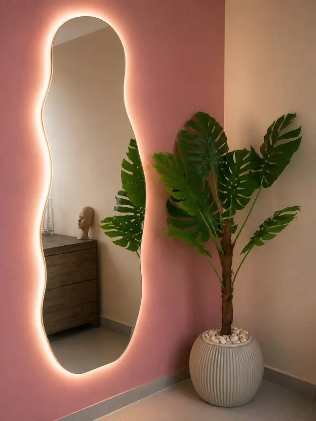 Mirror and styling corner inside Ree Nail House